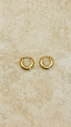 SOLENE 18K Gold Plated Mini Chunky Hoop Earrings (10mm)