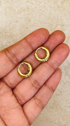 SOLENE 18K Gold Plated Mini Chunky Hoop Earrings (10mm)