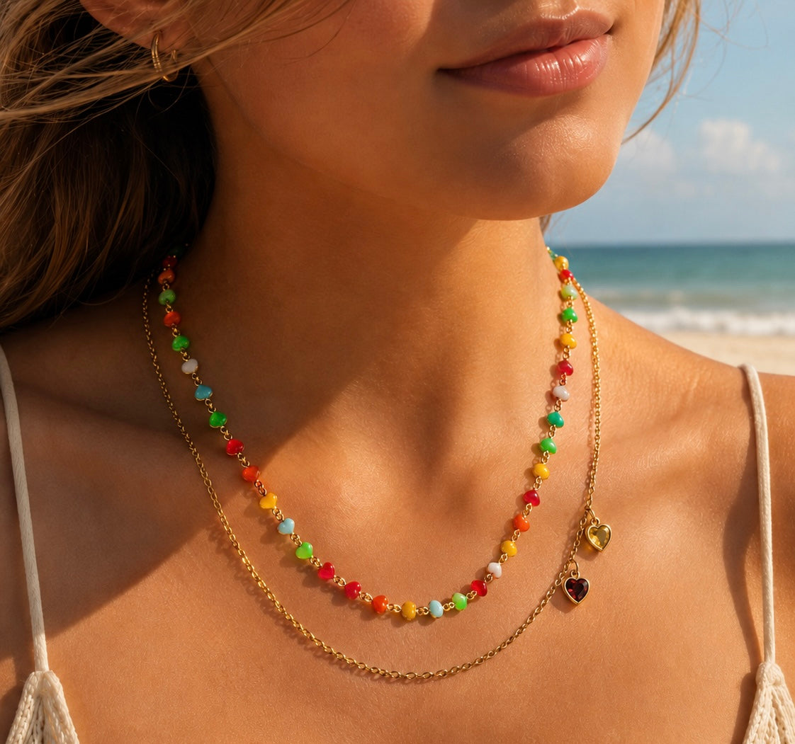 HEART POP 18K Gold Plated Layered Heart Necklace
